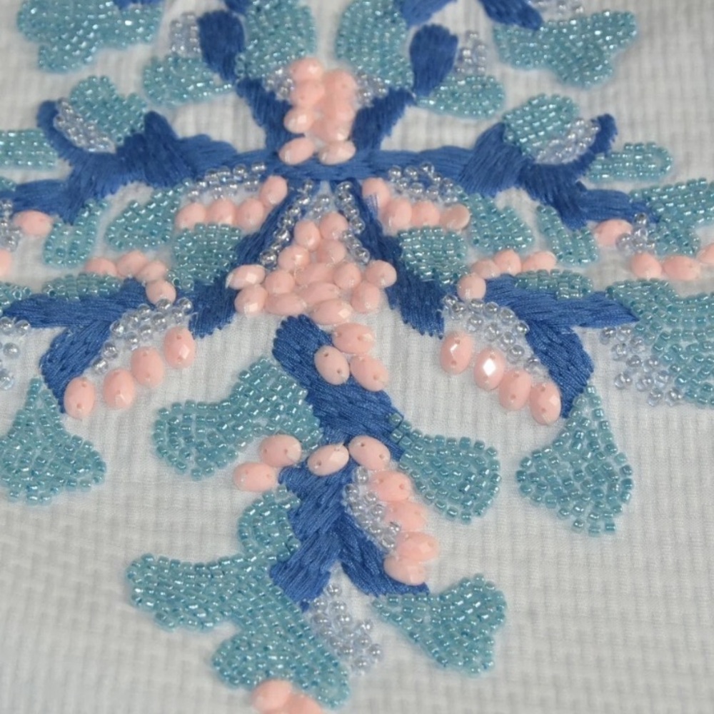 NWOT Size Large Lilly Pulitzer JENA STRETCH SHIFT DRESS White BEADS CORALS - Picture 5 of 6